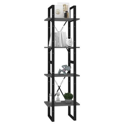 Libreria a 4 Ripiani Grigia 40x30x140 cm in Legno Multistrato