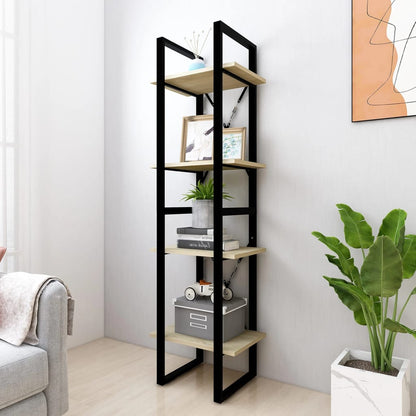 Libreria 4 Ripiani Rovere Sonoma 40x30x140 cm Legno Multistrato