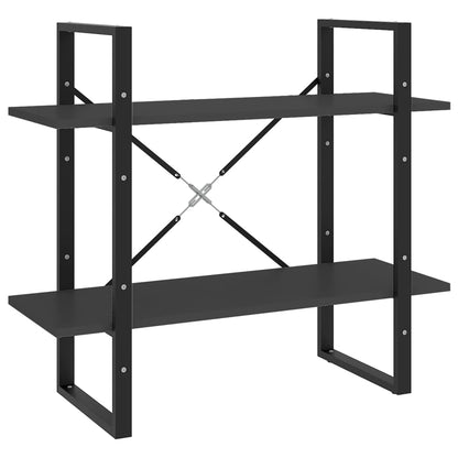 Libreria a 2 Ripiani Grigia 80x30x70 cm in Legno Multistrato