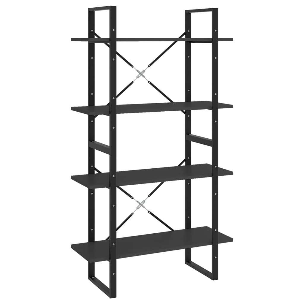 Libreria a 4 Ripiani Grigia 80x30x140 cm in Legno Multistrato