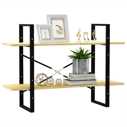 Libreria a 2 Ripiani 100x30x70 cm in Legno Massello di Pino