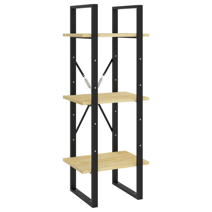 Libreria a 3 Ripiani 40x30x105 cm in Legno Massello di Pino