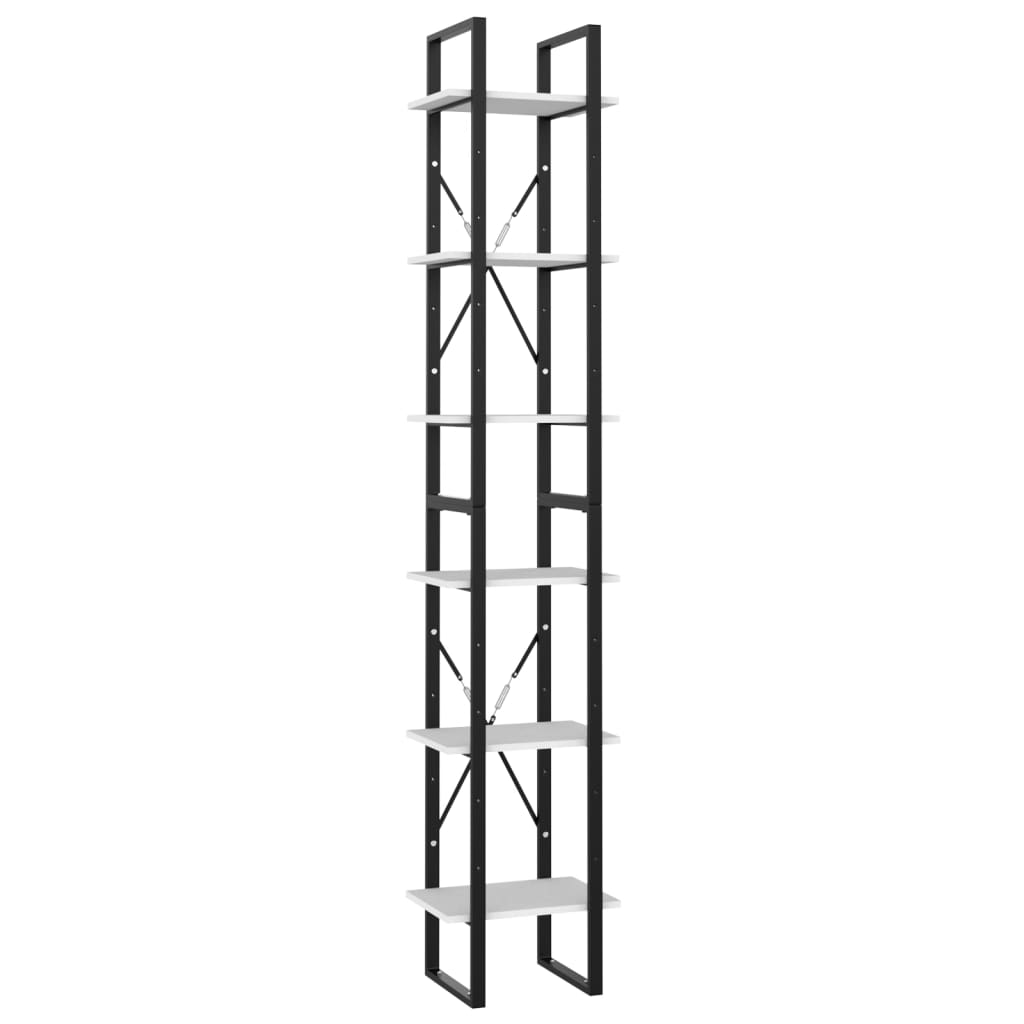 Libreria a 6 Ripiani Bianca 40x30x210 cm in Legno Multistrato