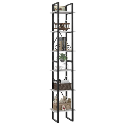 Libreria a 6 Ripiani Bianca 40x30x210 cm in Legno Multistrato