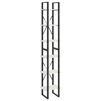 Scaffale Alto Bianco 40x30x210 cm in Legno Massello di Pino