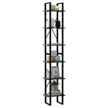 Scaffale Alto Grigio 40x30x210 cm in Legno Massello di Pino