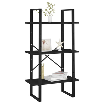 Scaffale Portaoggetti Nero 60x30x105 cm in Legno Multistrato