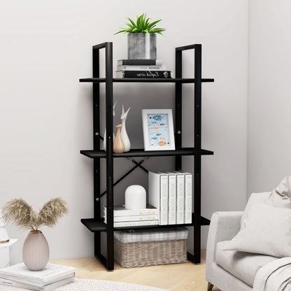 Scaffale Portaoggetti Nero 60x30x105 cm in Legno Multistrato