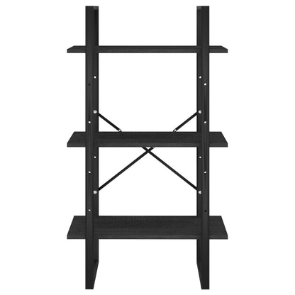 Scaffale Nero 60x30x105 cm in Legno Massello di Pino