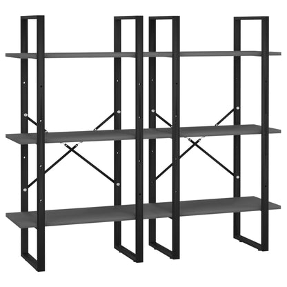 Scaffale Portaoggetti Grigio 60x30x210 cm in Legno Multistrato