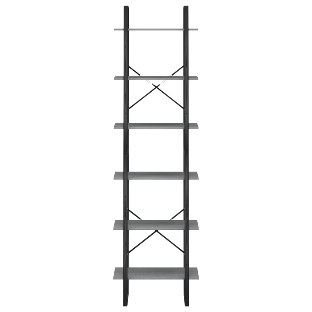 Scaffale Grigio 60x30x210 cm in Legno Massello di Pino