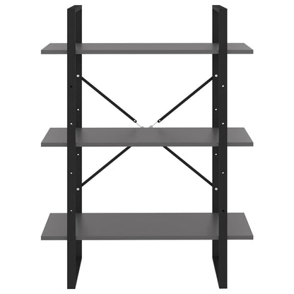Libreria Grigia 80x30x105 cm in Legno Multistrato