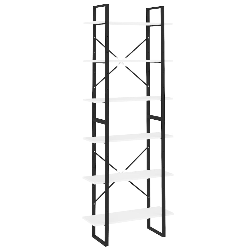 Scaffale Alto Bianco 80x30x210 cm in Legno Multistrato