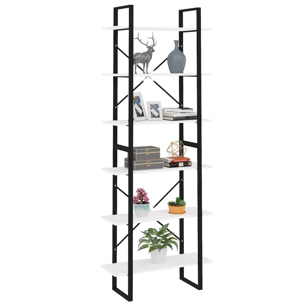 Scaffale Alto Bianco 80x30x210 cm in Legno Multistrato
