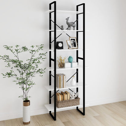 Scaffale Alto Bianco 80x30x210 cm in Legno Multistrato