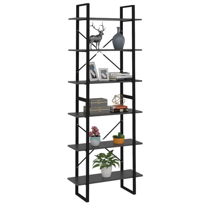 Scaffale Alto Grigio 80x30x210 cm in Legno Multistrato