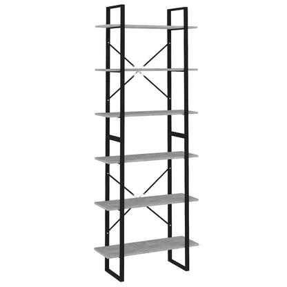 Scaffale Alto Grigio Cemento 80x30x210 cm in Legno Multistrato