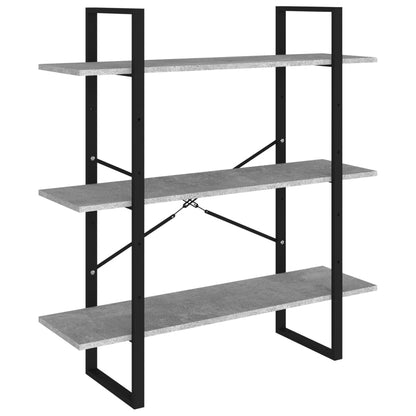 Libreria Grigio Cemento 100x30x105 cm in Legno Multistrato