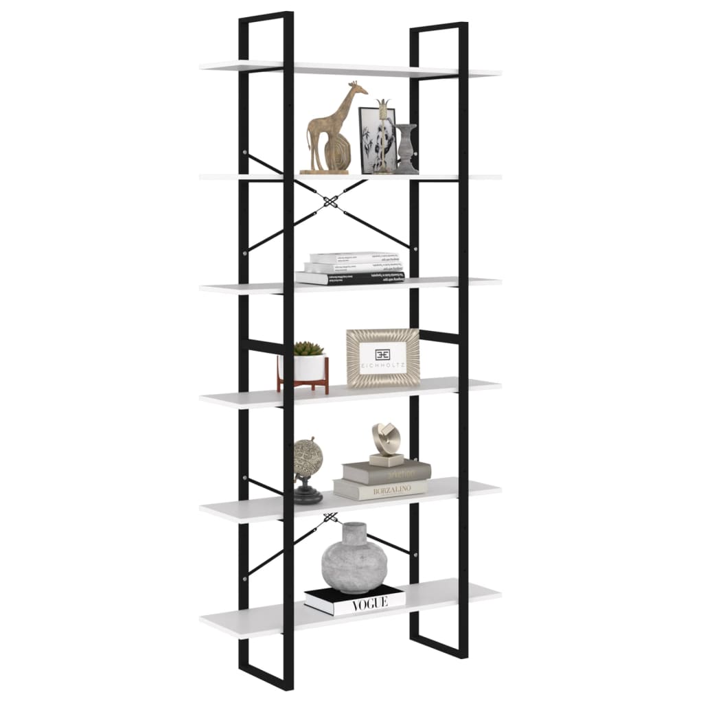 Scaffale Alto Bianco 100x30x210 cm in Legno Multistrato