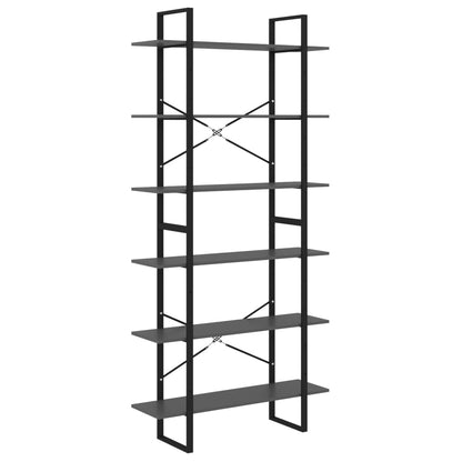 Scaffale Alto Grigio 100x30x210 cm in Legno Multistrato