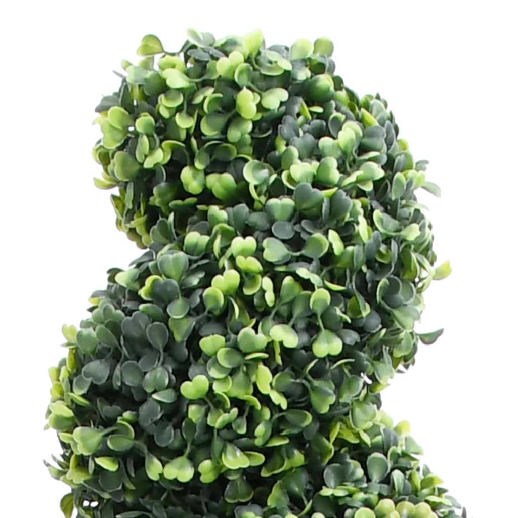 Pianta di Bosso Artificiale a Spirale con Vaso Verde 89 cm