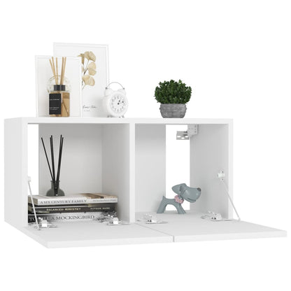 Set Mobili Porta TV 10 pz Bianco in Legno Multistrato