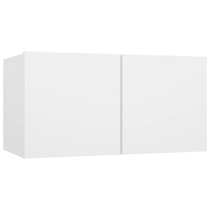 Set Mobili Porta TV 2 pz Bianco in Legno Multistrato