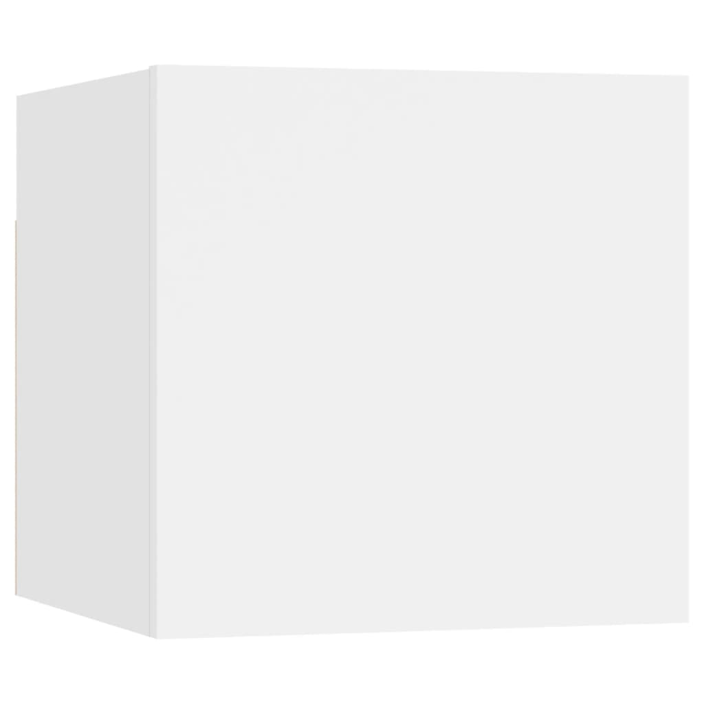 Mobili Porta TV a Parete 8 pz Bianchi 30,5x30x30 cm