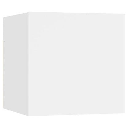 Mobili Porta TV a Parete 8 pz Bianchi 30,5x30x30 cm