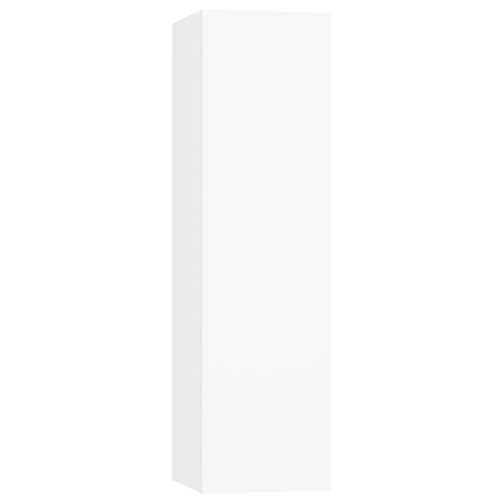 Mobili Porta TV 4pz Bianchi 30,5x30x110 cm in Legno Multistrato
