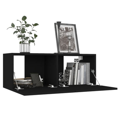 Set di Mobili Porta TV 4 pz Nero in Legno Multistrato