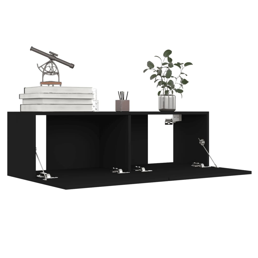 Set di Mobili Porta TV 8 pz Nero in Legno Multistrato