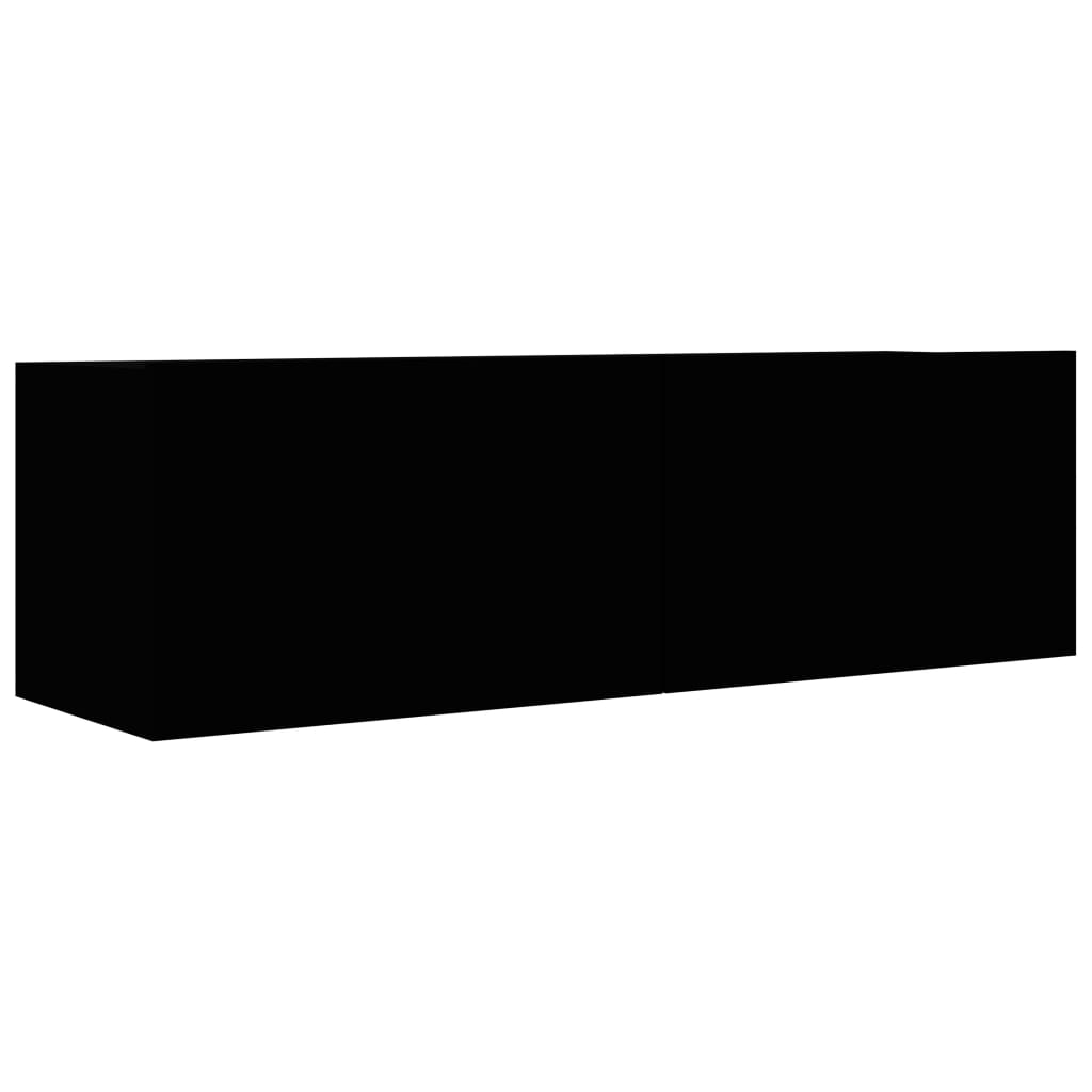Mobili Porta TV 3 pz Neri in Legno Multistrato