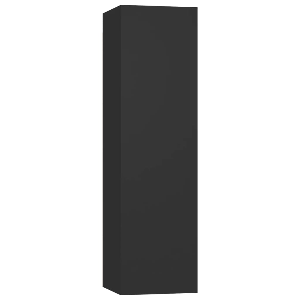 Set di Mobili Porta TV 4 pz Nero in Legno Multistrato