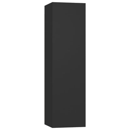 Mobili Porta TV 4 pz Neri 30,5x30x110 cm in Legno Multistrato
