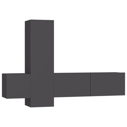 Set Mobili Porta TV 3 pz Grigio in Legno Multistrato