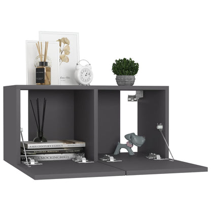Set Mobili Porta TV 7 pz Grigio in Legno Multistrato