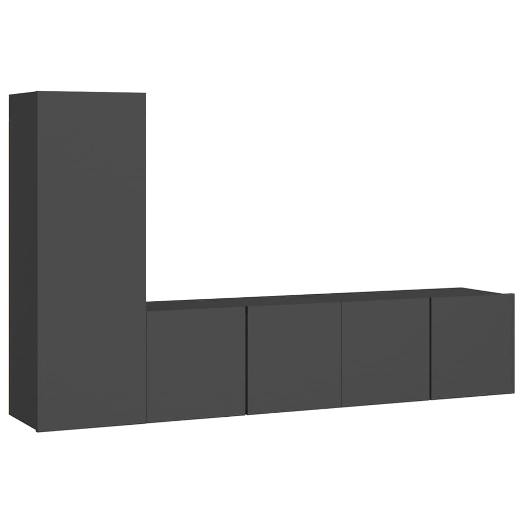 Set Mobili Porta TV 3 pz Grigio in Legno Multistrato