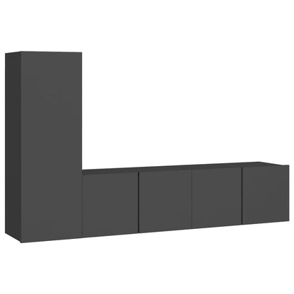 Set Mobili Porta TV 3 pz Grigio in Legno Multistrato