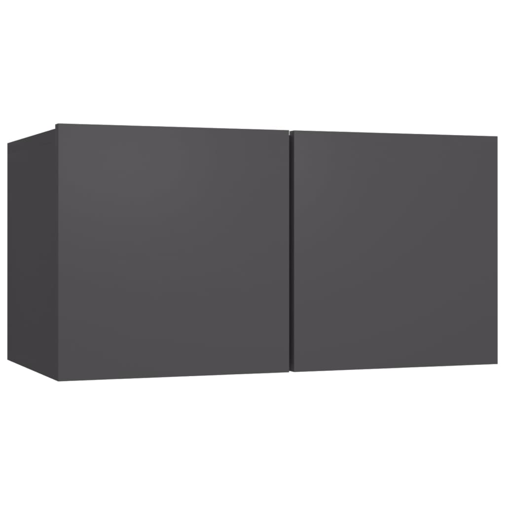 Set Mobili Porta TV 4 pz Grigio in Legno Multistrato