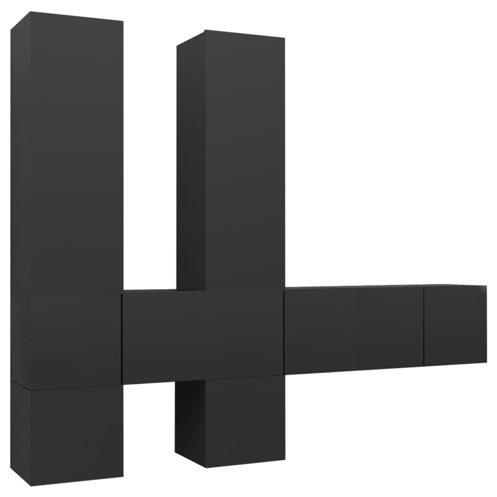 Set Mobili Porta TV 7 pz Grigio in Legno Multistrato