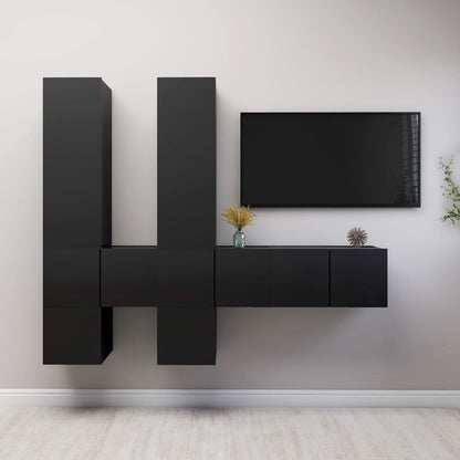 Set Mobili Porta TV 7 pz Grigio in Legno Multistrato