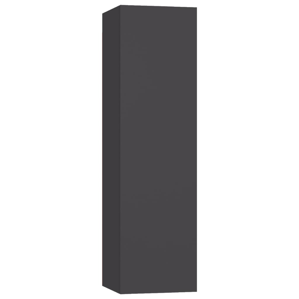 Mobili Porta TV 4pz Grigi 30,5x30x110 cm in Legno Multistrato
