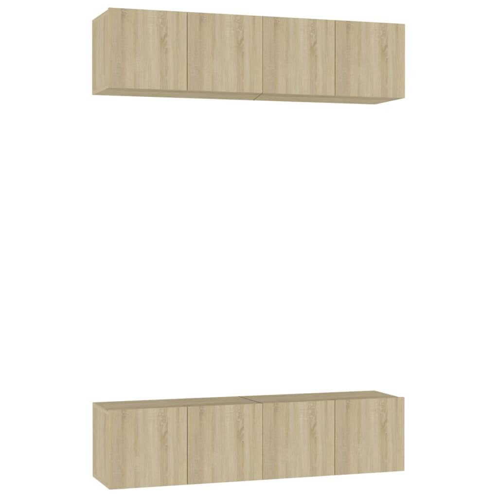 Mobili Porta TV 4 pz Rovere Sonoma 60x30x30cm Legno Multistrato