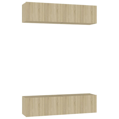 Mobili Porta TV 4 pz Rovere Sonoma 60x30x30cm Legno Multistrato