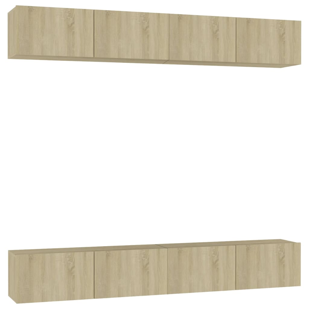 Mobili Porta TV 4pz Rovere Sonoma 100x30x30cm Legno Multistrato