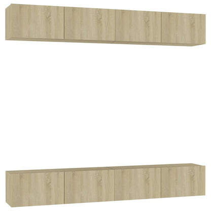 Mobili Porta TV 4pz Rovere Sonoma 100x30x30cm Legno Multistrato