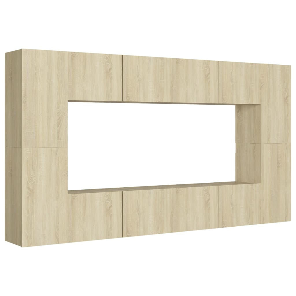 Set di Mobili Porta TV 8 pz Rovere Sonoma in Legno Multistrato