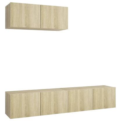 Mobili Porta TV 3 pz Rovere Sonoma in Legno Multistrato