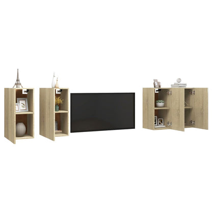 Mobili TV 4 pz Rovere Sonoma 30,5x30x60 cm in Legno Multistrato